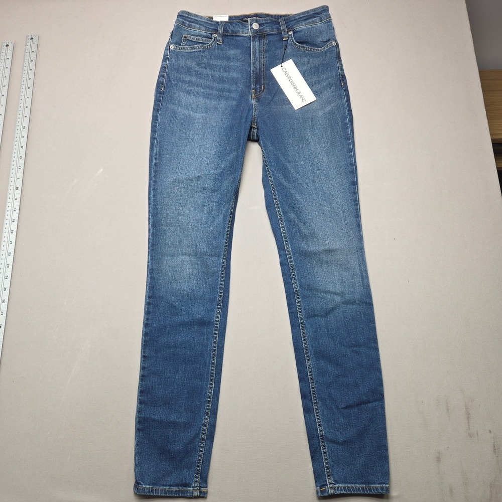 Calvin Klein Jeans CKJ 010 High Rise Skinny Medium Wash Denim Blue Womens 31x32